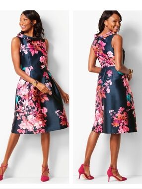 RSVP By Talbots Autumn Floral Fit & Flare Dress Size 4